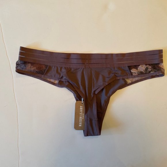 BNWT Maison Lejaby Flora Nufit Ombrage Basic Sienne Copper Midnight Panty Set XL - Picture 6 of 11
